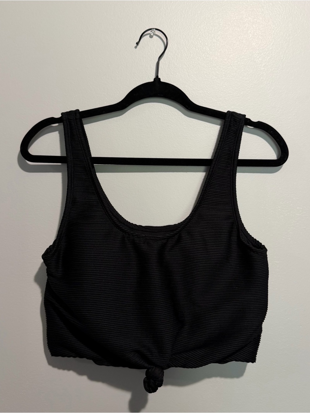 Coral Reef Black Ribbed Swim Top Size Large